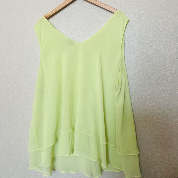 Torrid Chiffon Double Layer Tank Sunny lime Size 4 Green Yellow Bright - Picture 1 of 3
